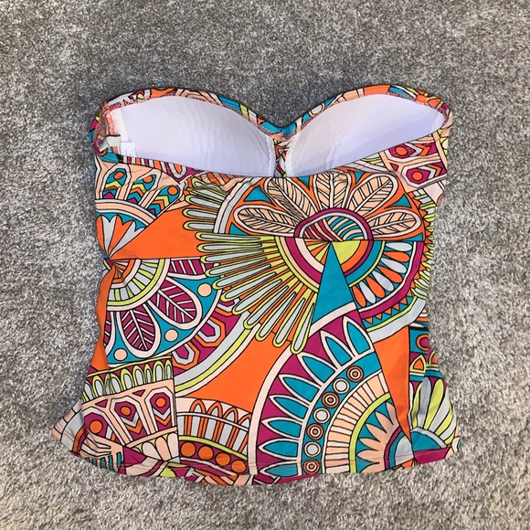 Cremieux Orange Multicolor Swim Coverup size M - Picture 8 of 10